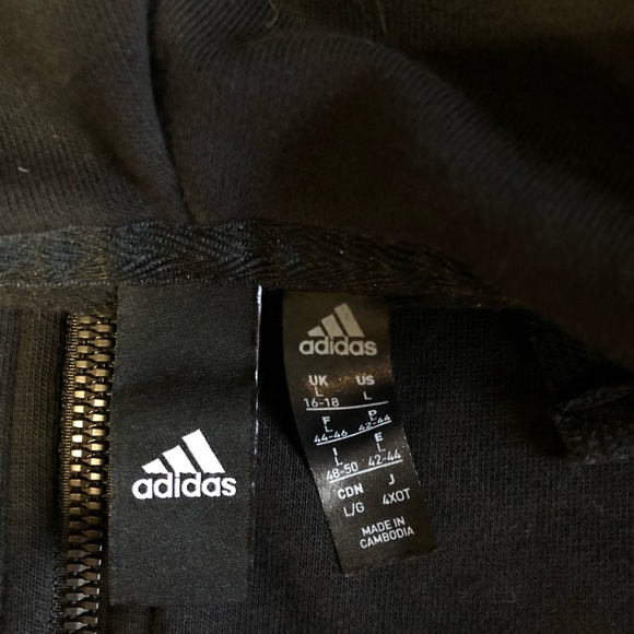 size large, black zip up adidas sweater - Picture 2 of 2